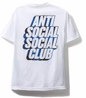 Anti Social Social Club Blocked Blue Plaid White Tee