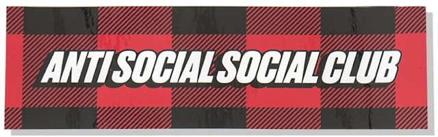 Anti Social Social Club Plaid Box Sticker Anti Social Social Club Plaid Box Sticker