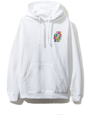 Anti Social Social Club Blocked Rainbow White Hoodie Order Anti Social Social Club Blocked Rainbow White Hoodie