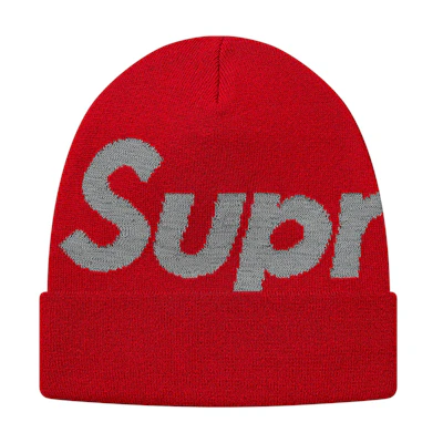 Supreme Reflective Big Logo Beanie Red