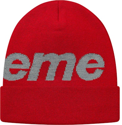 Supreme Reflective Big Logo Beanie Red Order Supreme Reflective Big Logo Beanie Red
