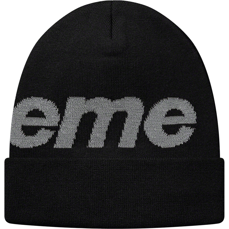 Order Beanie Logo Besar Reflektif Hitam Supreme