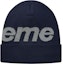 Order Topi Beanie Logo Besar Reflektif Biru Tua Supreme