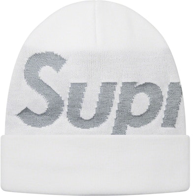 Supreme 反光大標誌針織帽 白色 Buy Supreme 反光大標誌針織帽 白色