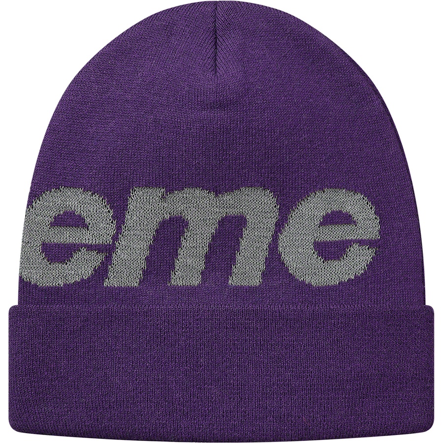 Supreme Reflective Big Logo Beanie Bright Purple Novelship