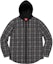 Buy Supreme Hooded Plaid Work Shirt Grey