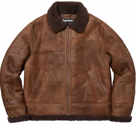 Supreme Patchwork Shearling B3 Jacket Brown Buy Supreme Patchwork Shearling B3 Jacket Brown