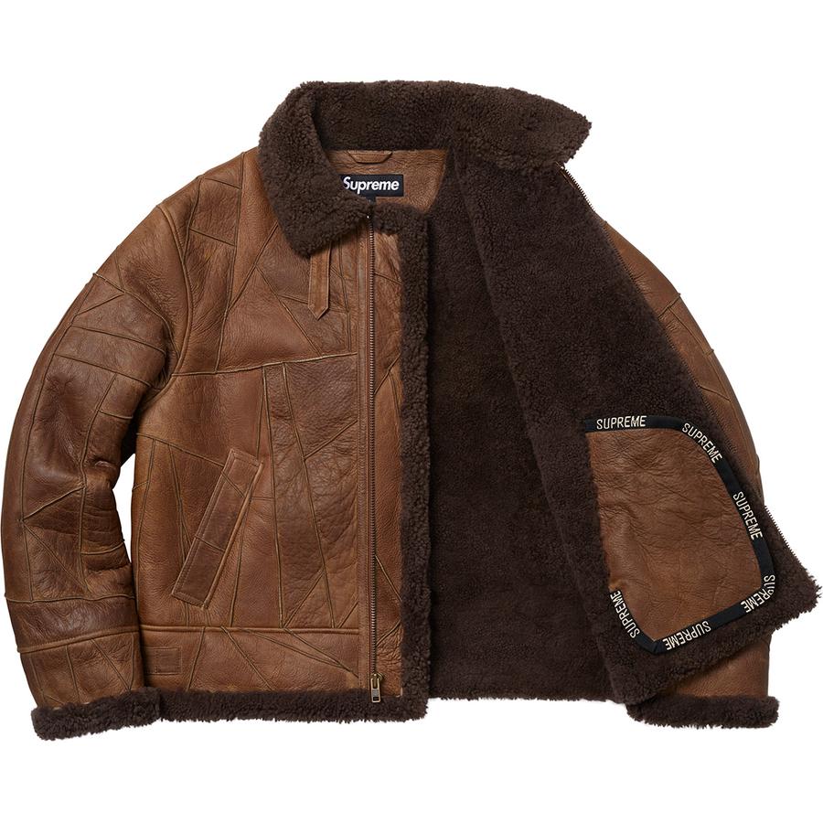 Supreme Patchwork Shearling B3 Jacket Brown 圖 2