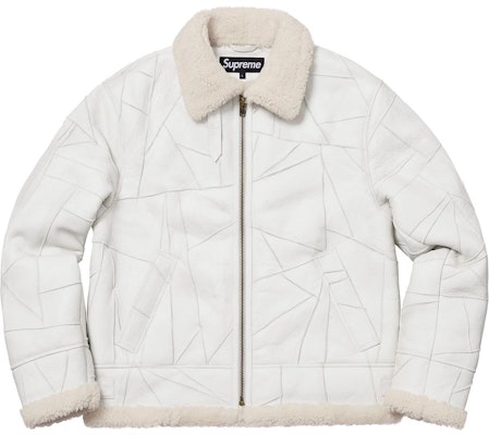 Supreme Patchwork Shearling B3 Jacket White Buy Supreme Patchwork Shearling B3 Jacket White