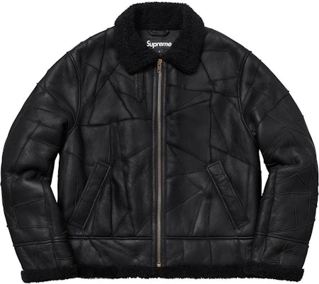 Jaket Hitam Supreme Patchwork Shearling B3 Buy Jaket Hitam Supreme Patchwork Shearling B3