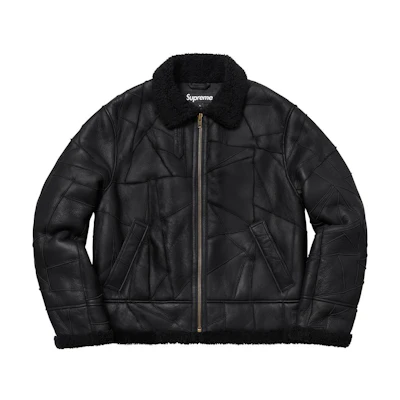 Supreme Patchwork Shearling B3 Jacket Black