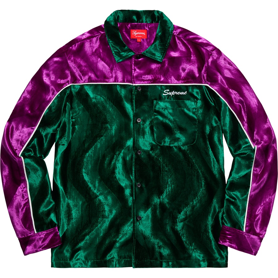 Buy Supreme Velvet Swirl Work Shirt Green Purple