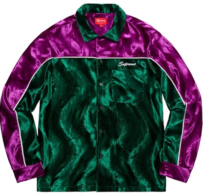 Supreme Velvet Swirl Work Shirt Green Purple Buy Supreme Velvet Swirl Work Shirt Green Purple