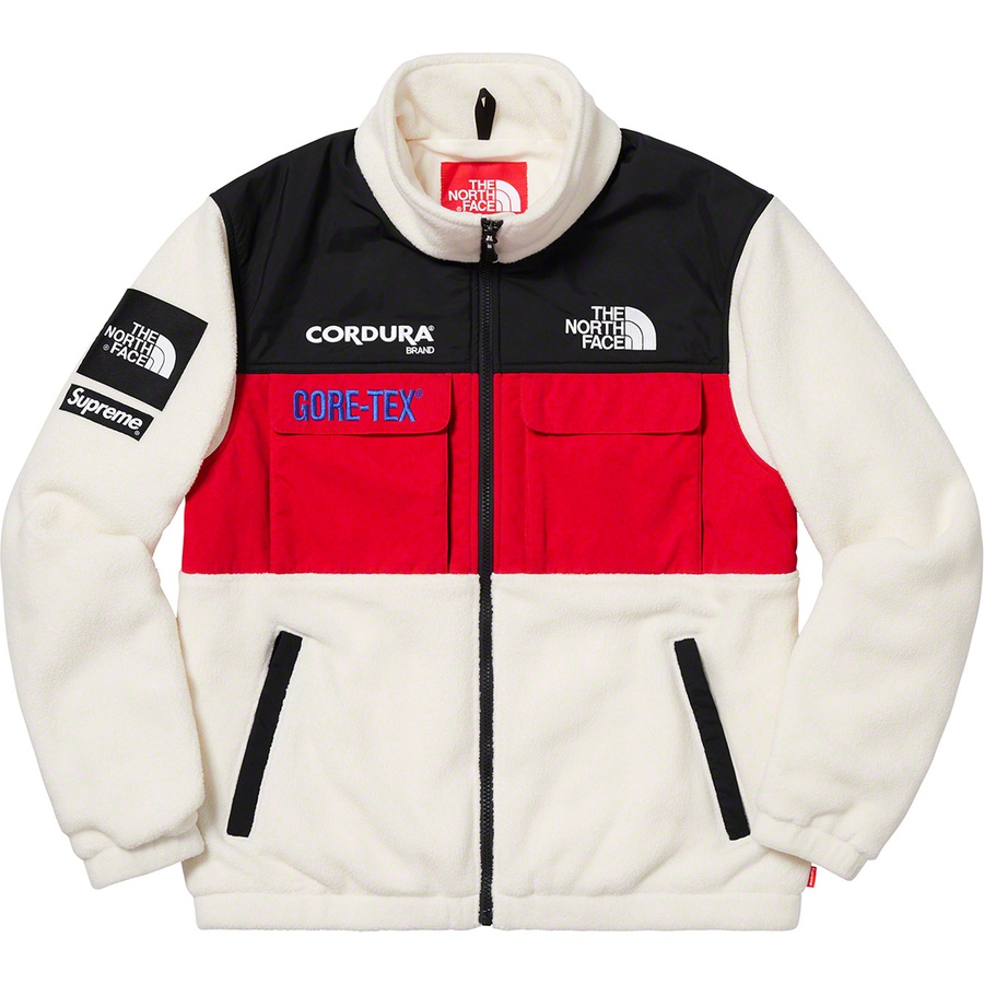 Supreme x The North Face Expedition Fleece Jacket White Red 
