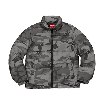 Supreme Reflective Camo Down Jacket Grey