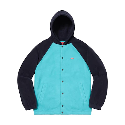 Supreme Polartec Hooded Raglan Jacket Bright Blue