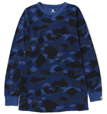BAPE 彩色迷彩保暖長袖海軍藍TEE Buy BAPE 彩色迷彩保暖長袖海軍藍TEE