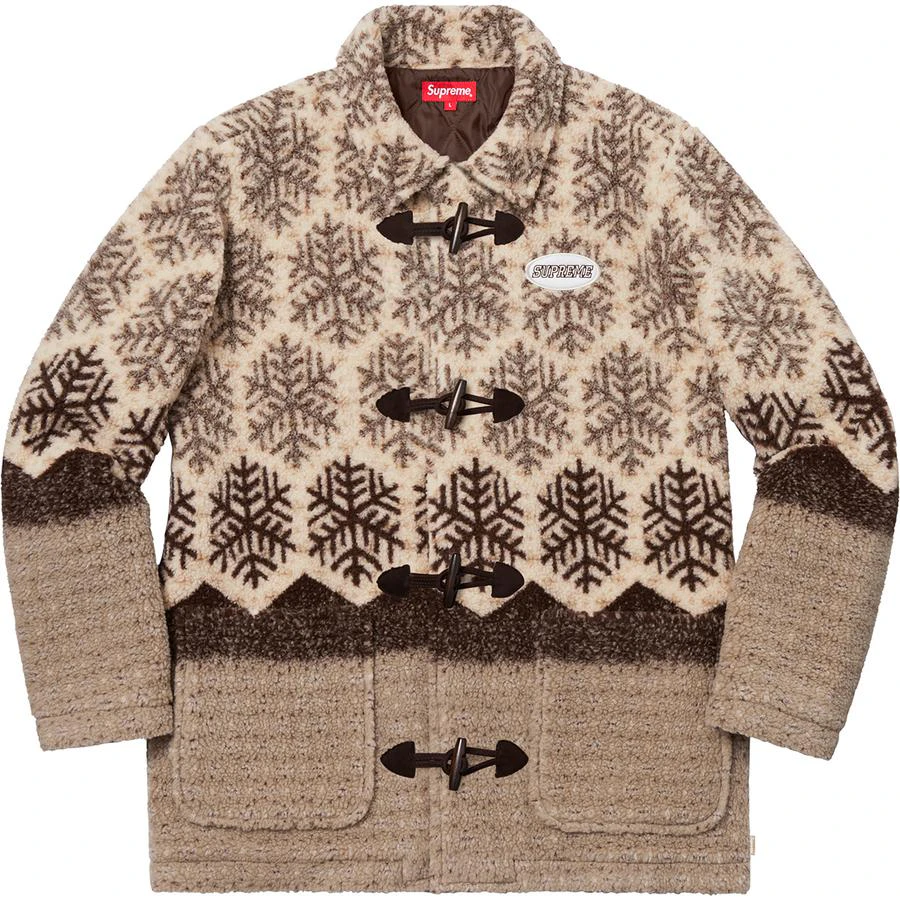 supreme-snowflake-toggle-fleece-jacket-brown