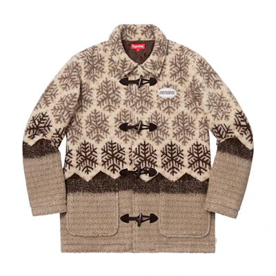 Supreme Snowflake Toggle Fleece Jacket Brown