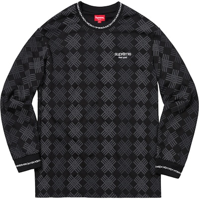 Supreme Motif LS Top Black Buy Supreme Motif LS Top Black