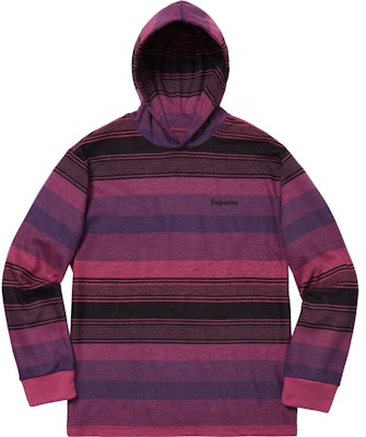 Supreme Knit Stripe Hooded LS Top Pink Buy Supreme Knit Stripe Hooded LS Top Pink