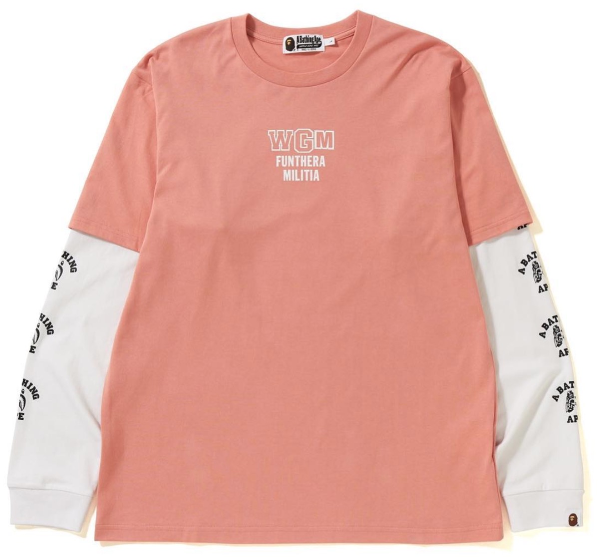 Buy BAPE 虎鯊層疊長袖T恤 粉紅色
