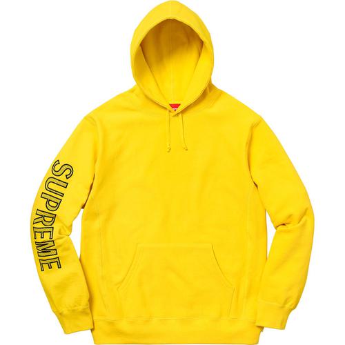 Supreme Sleeve Embroidery Hoodie Yellow