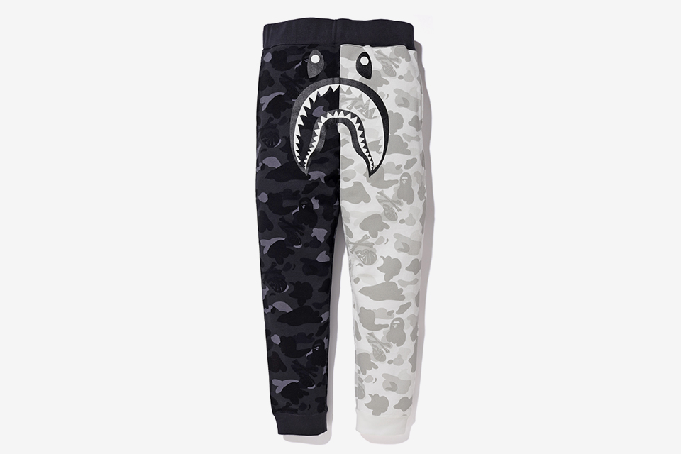 Black and white sweatpants split hot sale