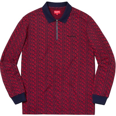 Polo Zip LS Motif Bunga Jacquard Magenta Supreme Buy Polo Zip LS Motif Bunga Jacquard Magenta Supreme