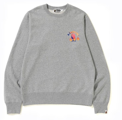 BAPE College Emoji Crewneck Grey Buy BAPE College Emoji Crewneck Grey