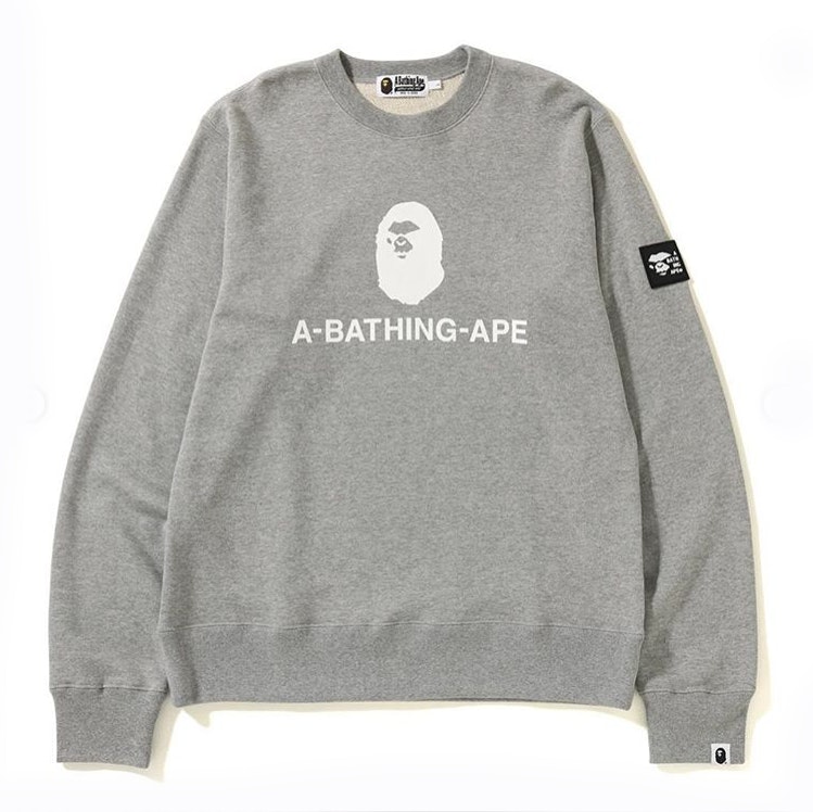 bape-mad-face-logo-wide-crewneck-grey