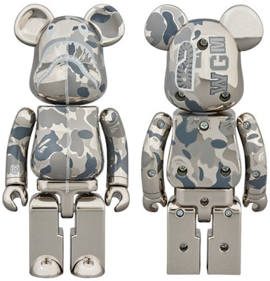 Bearbrick x BAPE 200% Chogokin Silver Buy Bearbrick x BAPE 200% Chogokin Silver
