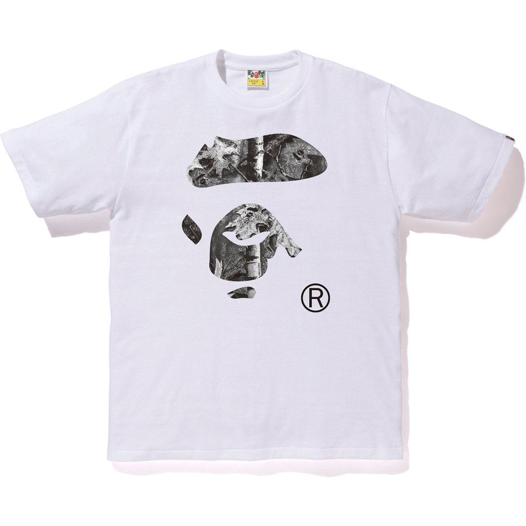 Buy BAPE Forest Camo Ape Face Tee White Black