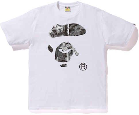 BAPE Forest Camo Ape Face Tee White Black Buy BAPE Forest Camo Ape Face Tee White Black