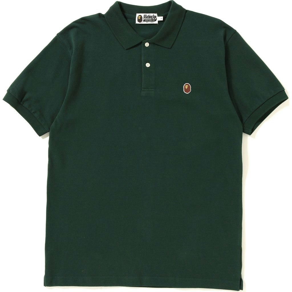 bape-s-ilicon-ape-head-one-point-polo-green