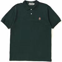 BAPE SIlicon Ape Head One Point Polo Green BAPE SIlicon Ape Head One Point Polo Green
