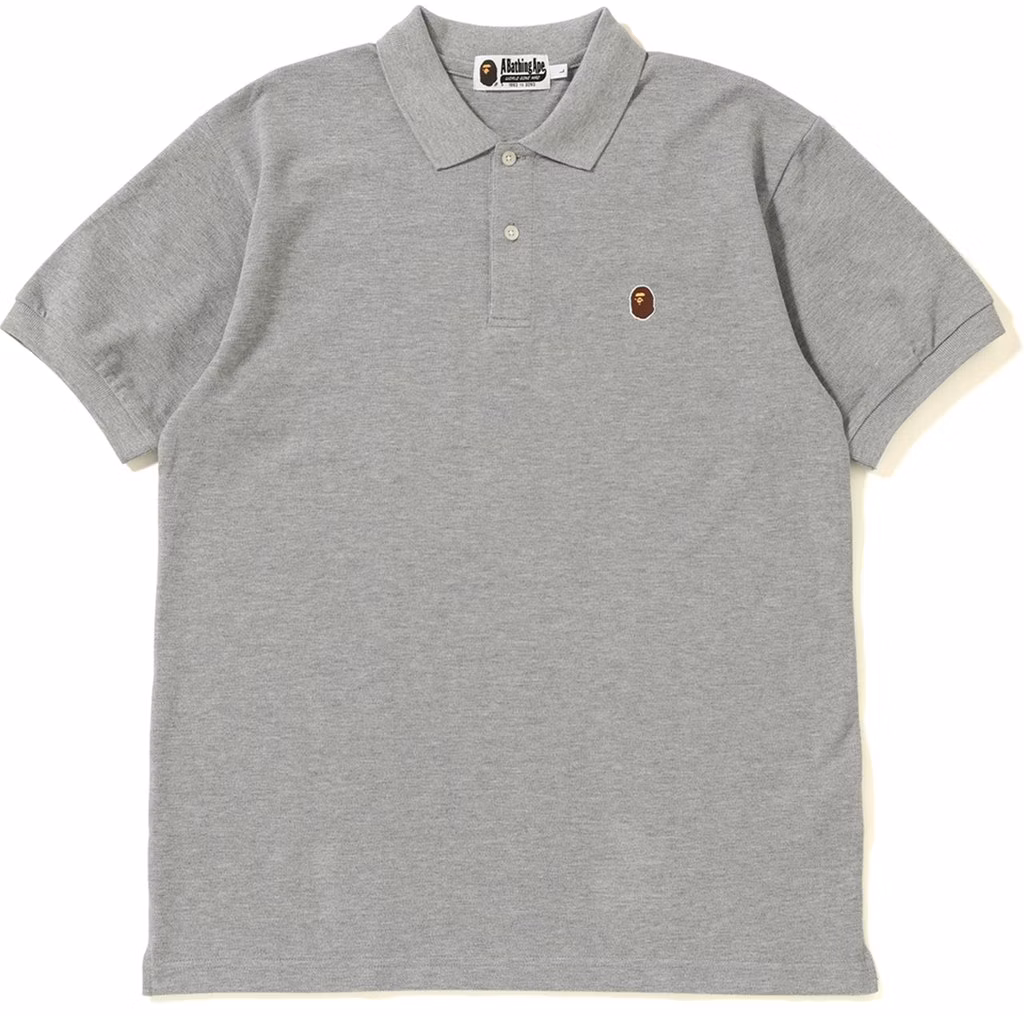 bape-silicon-ape-head-one-point-polo-grey