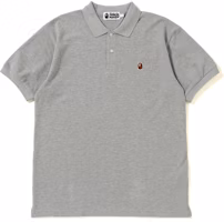 BAPE Silicon Ape Head One Point Polo Grey BAPE Silicon Ape Head One Point Polo Grey