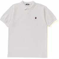BAPE Silicon Ape Head One Point Polo White BAPE Silicon Ape Head One Point Polo White