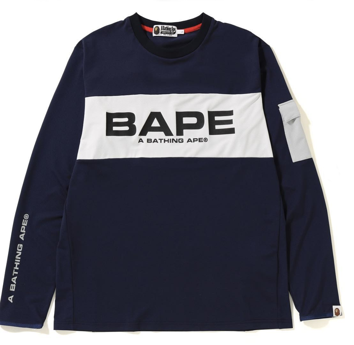 Buy BAPE Jersey LS Tee Navy