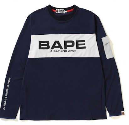 BAPE Jersey LS Tee Navy Buy BAPE Jersey LS Tee Navy