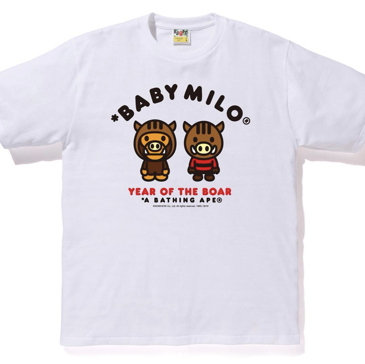 Buy BAPE Milo Tahun Babi Kaos Putih