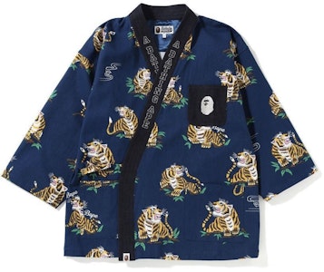 BAPE Kemeja Kimono Camo Motif Harimau Biru Tua Buy BAPE Kemeja Kimono Camo Motif Harimau Biru Tua