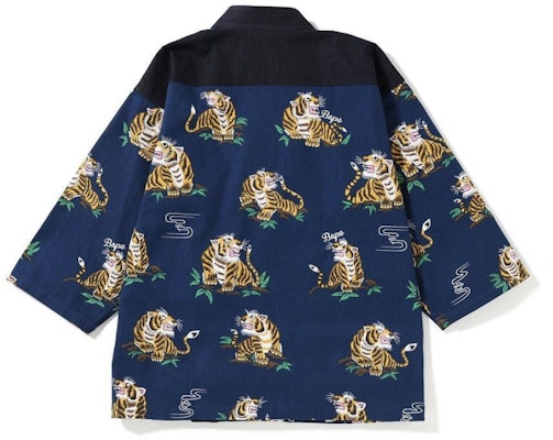 BAPE Color Camo Tiger Pattern Kimono Shirt Navy Order BAPE Color Camo Tiger Pattern Kimono Shirt Navy