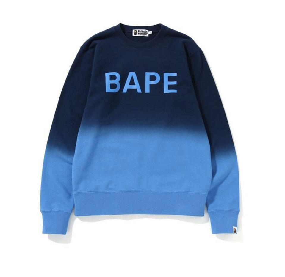 BAPE Gradation Crewneck Navy