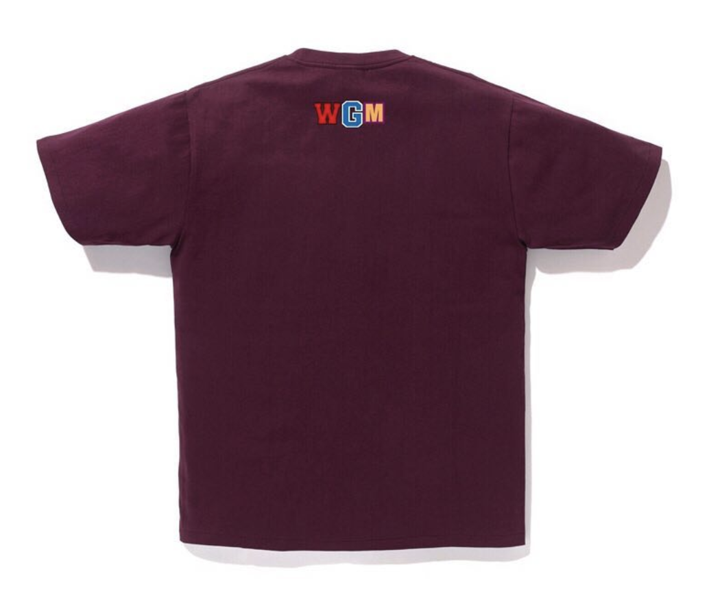 BAPE Shark One Point WGM Tee Burgundy 圖 2