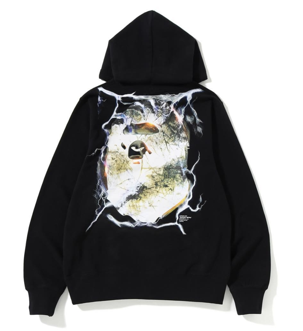 BAPE BAPEavy Metal Pullover Hoodie Black 圖 3