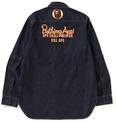BAPE Champion Denim Shirt Indigo Order BAPE Champion Denim Shirt Indigo