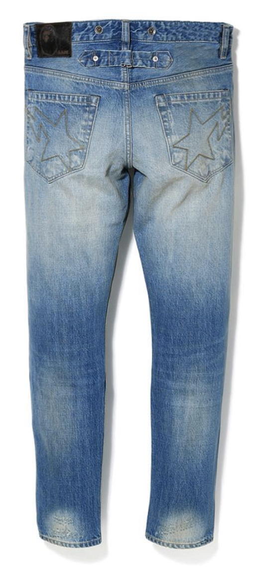 Order 베이프 슬림 데미지 데님 팬츠 (인디고)
