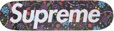 Buy Supreme Tabla de Skate Negra con Diseño Floral Aerografiado